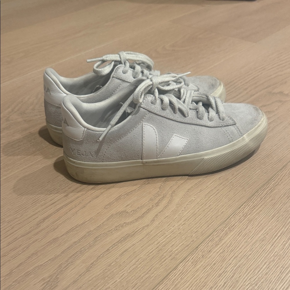 Veja Cream Suede Sneakers with White Details